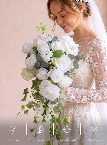 Dewdrop- Bridal Bouquet 13.7"x23.6&