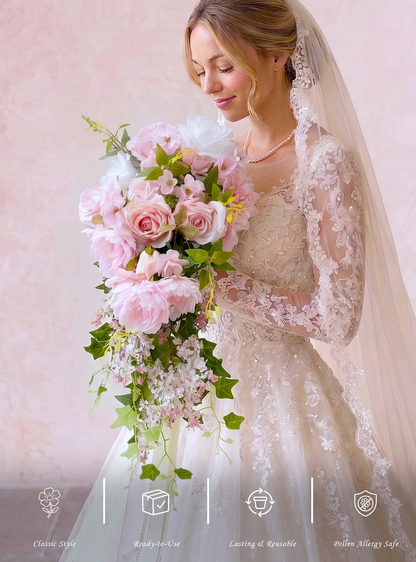 Cascade- Bridal Bouquet 13.7"x23.6&