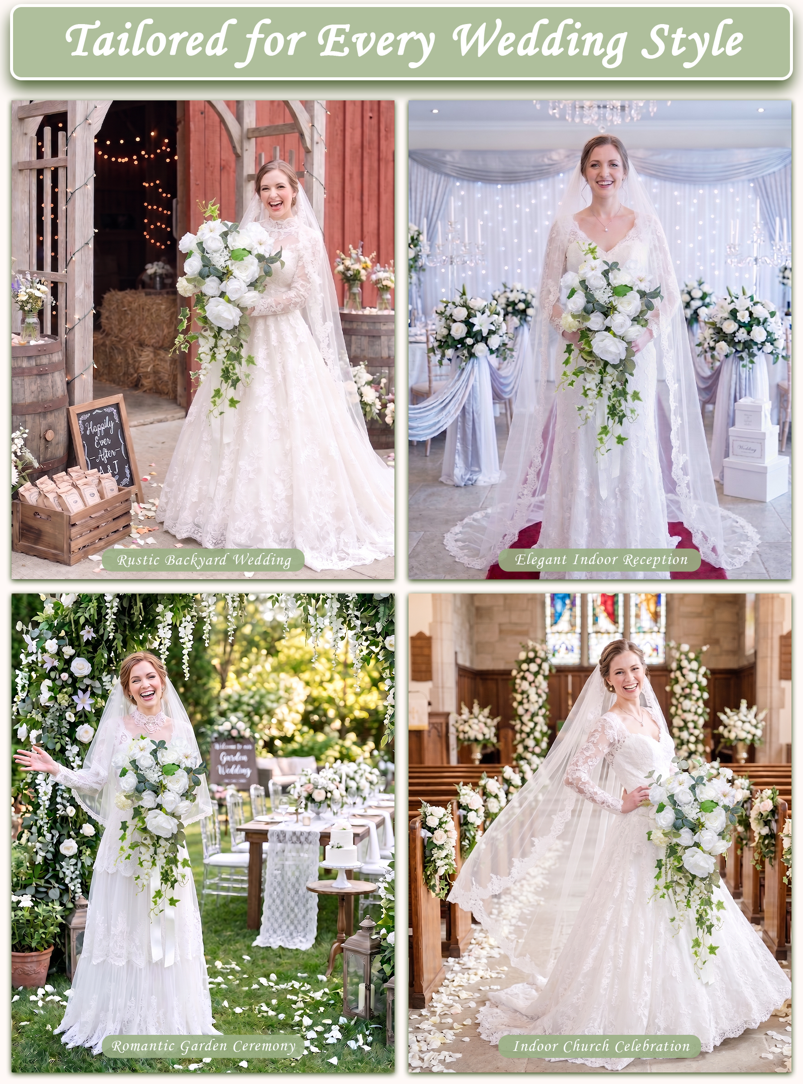 Dewdrop- Bridal Bouquet 13.7"x23.6&