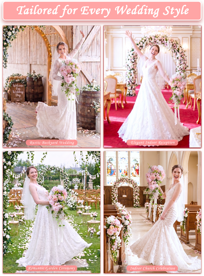 Cascade- Bridal Bouquet 13.7"x23.6&