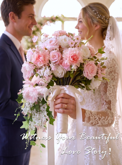 Cascade- Bridal Bouquet 13.7"x23.6&