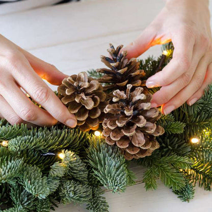 71 Inches Table Centerpiece with Evergreen, Pine Cones and Candle Accents