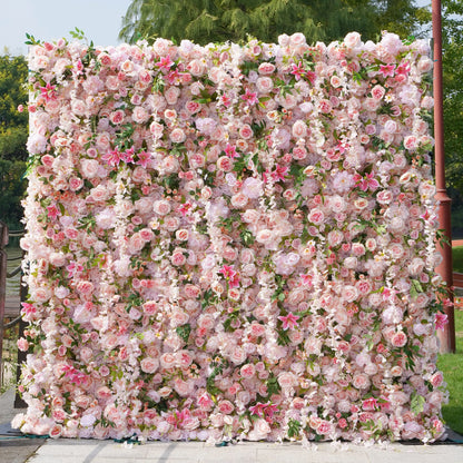 Alice：5D Fabric Artificial rolling up curtain flower wall