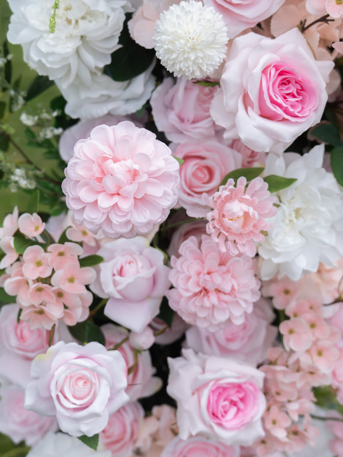 Elsie: Pink Wedding Background Arch KT Backdrop Decorative Flower Row Excludes Frame