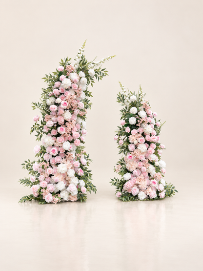 Elsie: Pink Wedding Background Arch KT Backdrop Decorative Flower Row Excludes Frame