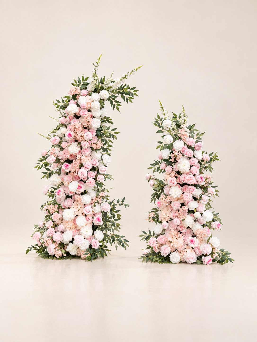 Elsie: Pink Wedding Background Arch KT Backdrop Decorative Flower Row Excludes Frame