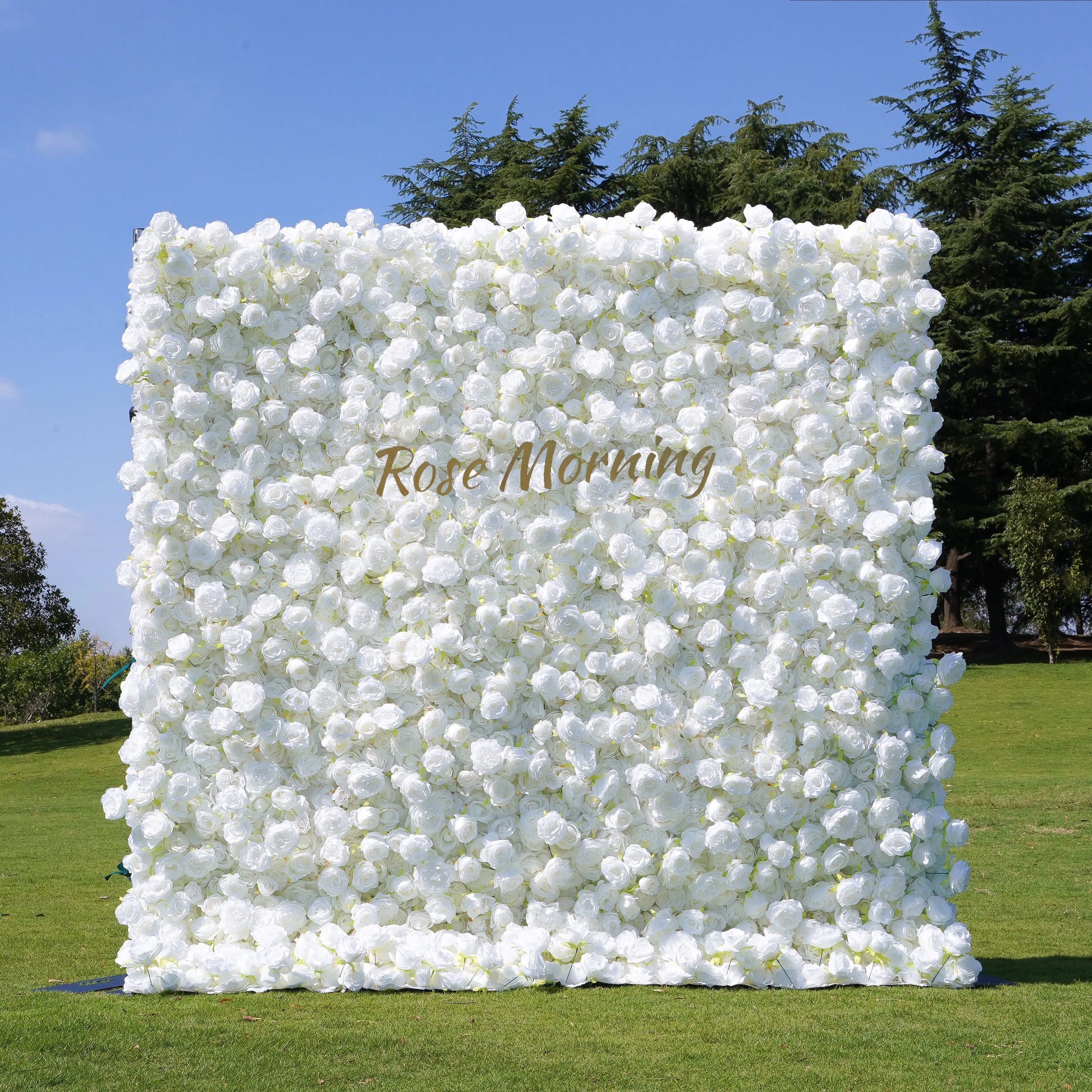 Angel：5D Fabric Artificial rolling up curtain flower wall (Ready to Ship)