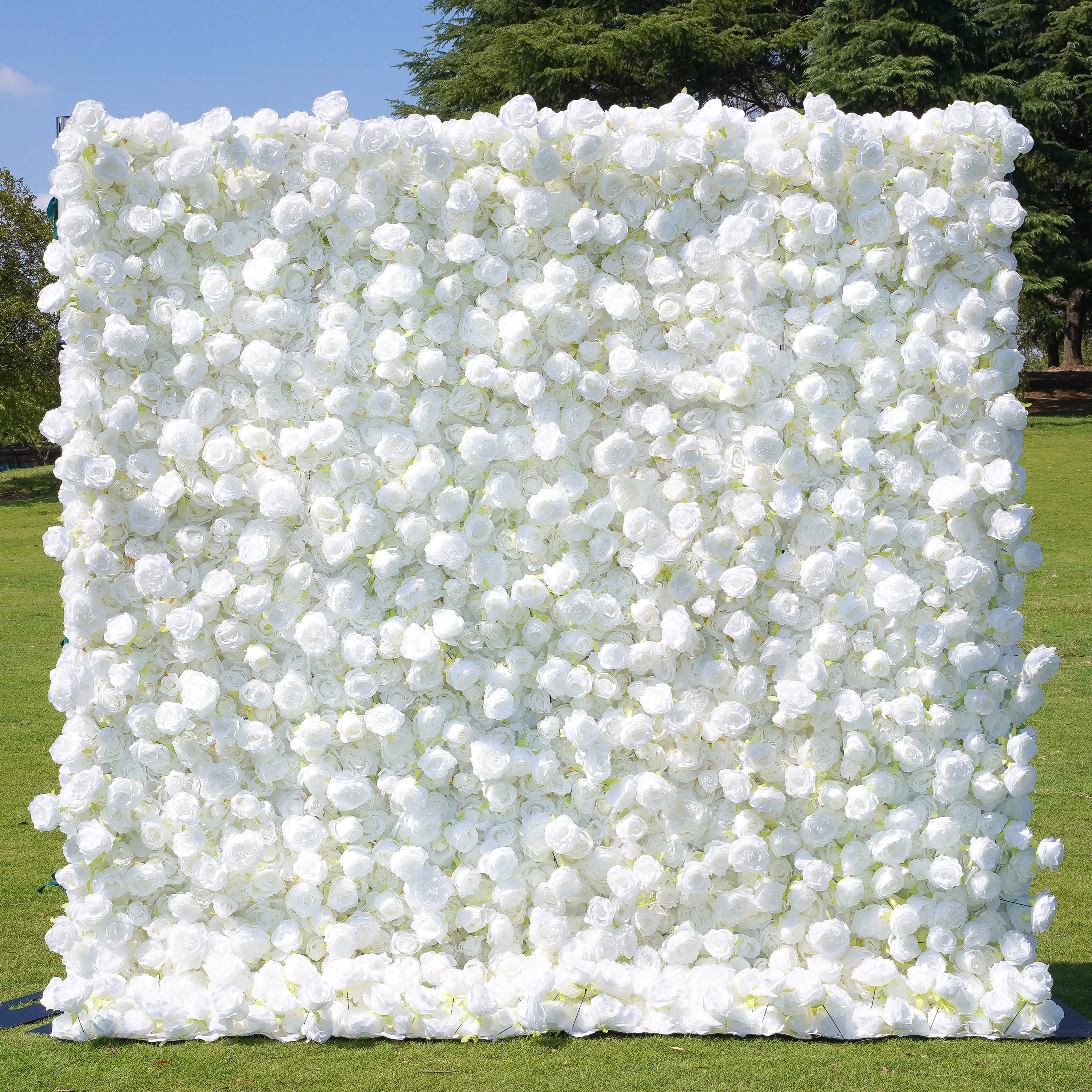 Angel：5D Fabric Artificial rolling up curtain flower wall (Ready to Ship)