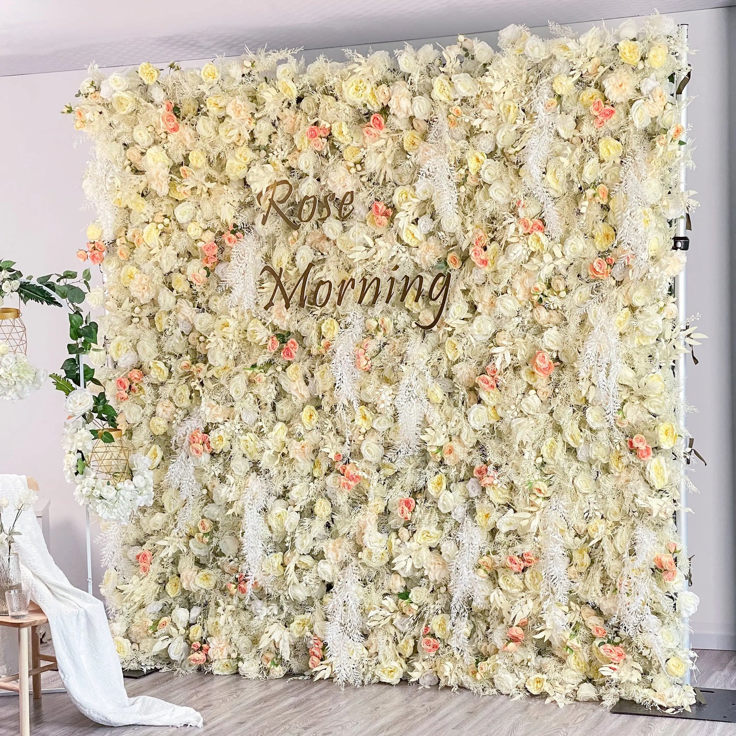 Annie：5D Garden Series Artificial rolling up curtain flower wall