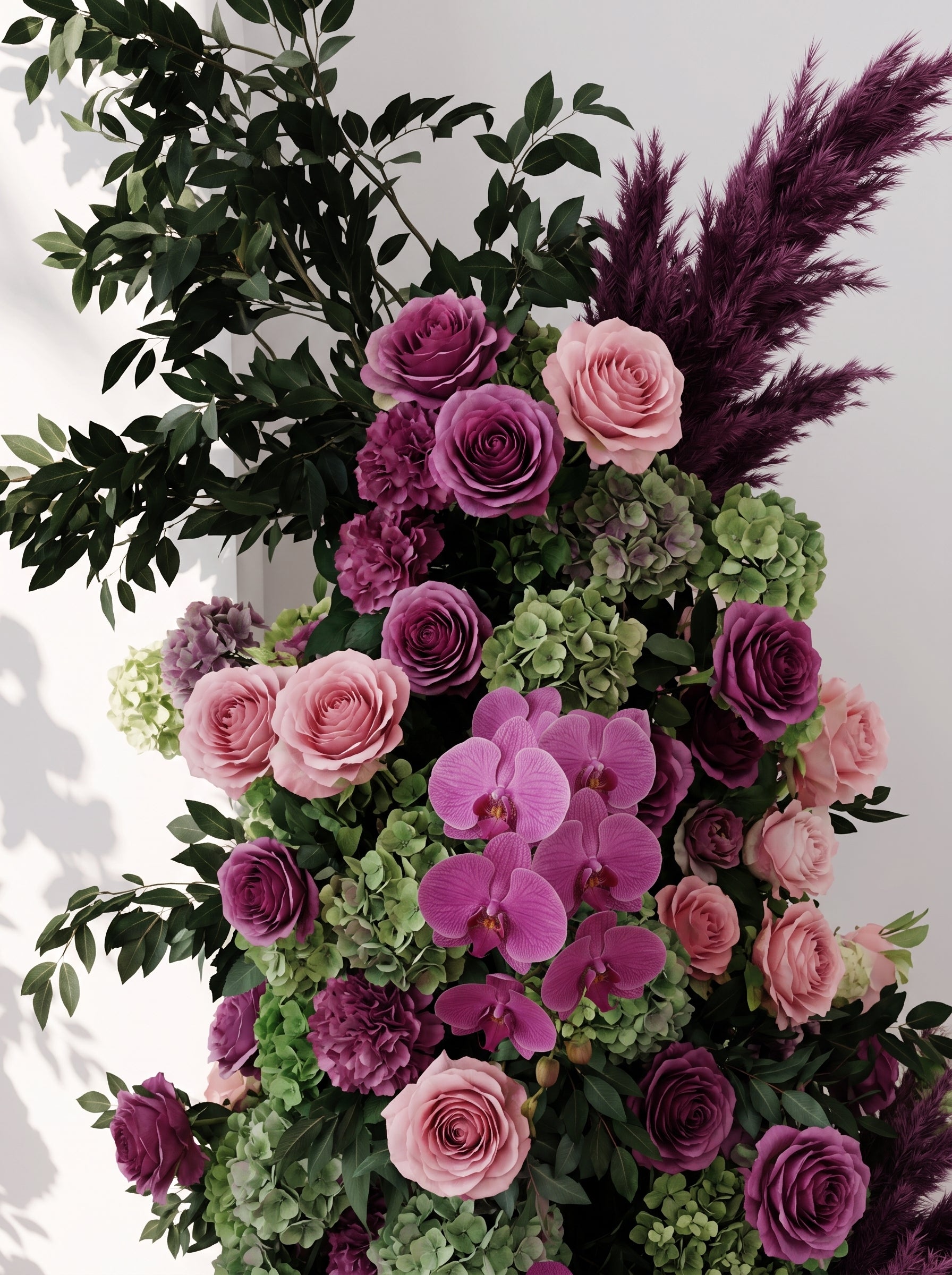 Arellyra: Wedding Background Arch Pillar Decorative Flower Row Excluding Frame — floral detail