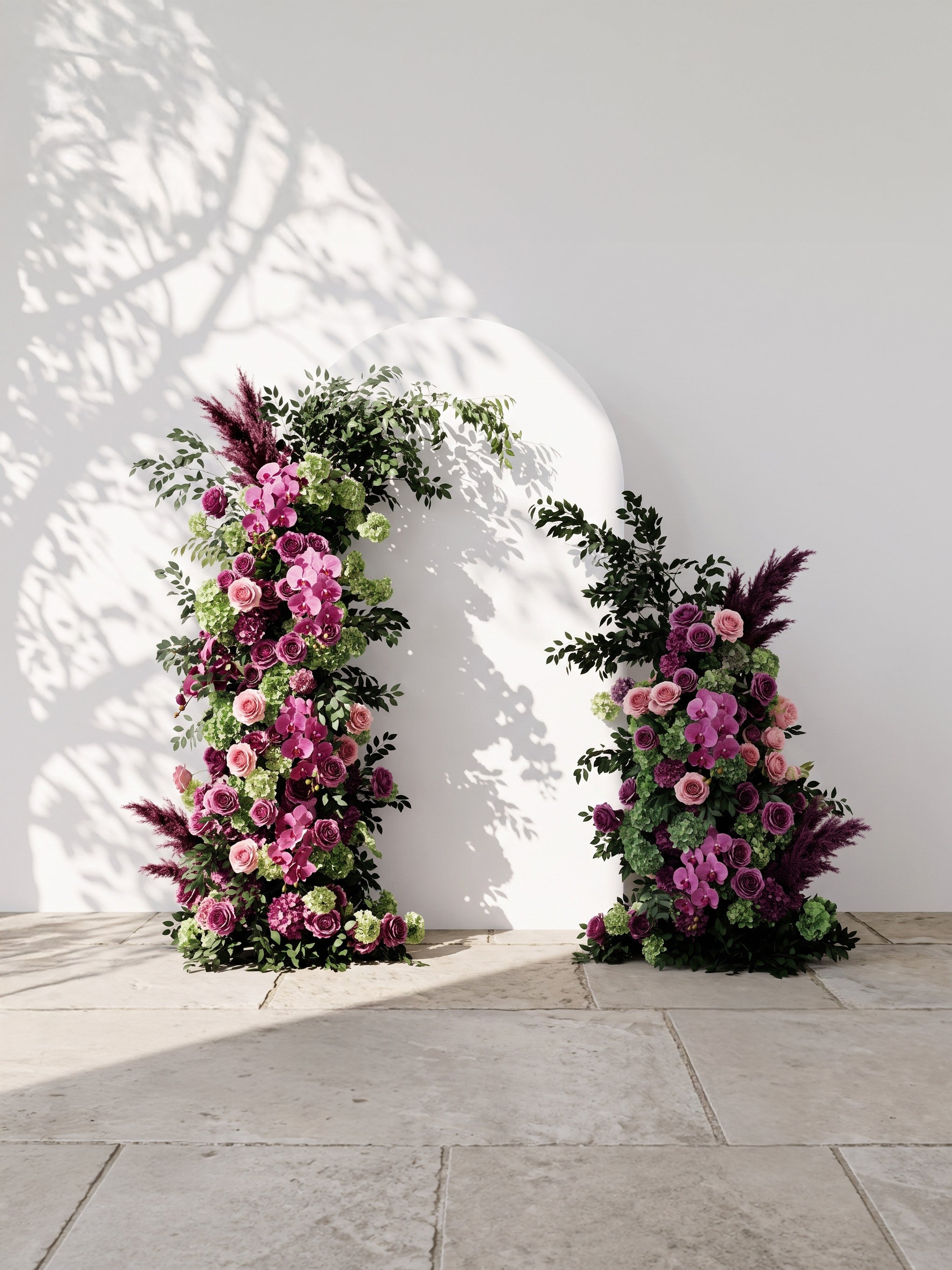 Arellyra: Wedding Background Arch Pillar Decorative Flower Row Excluding Frame — front view