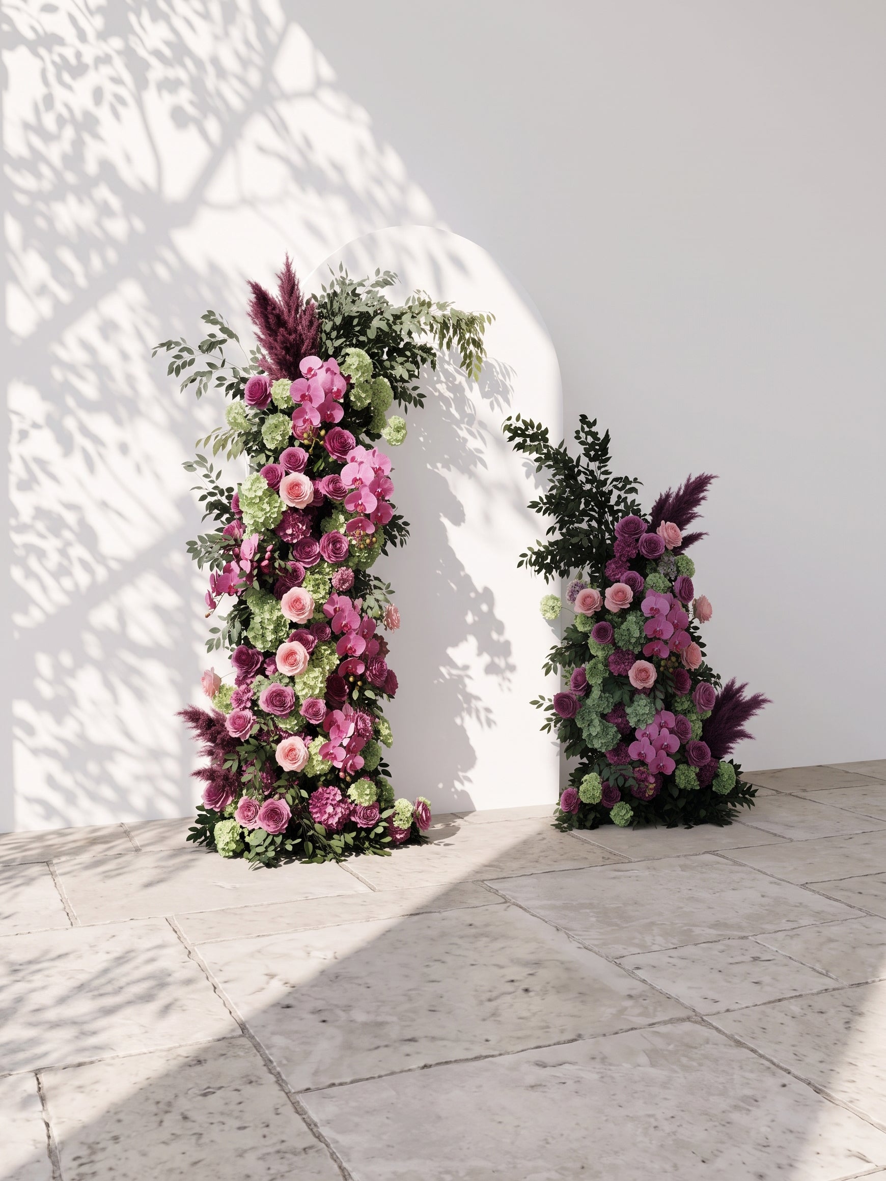 Arellyra: Wedding Background Arch Pillar Decorative Flower Row Excluding Frame — left view
