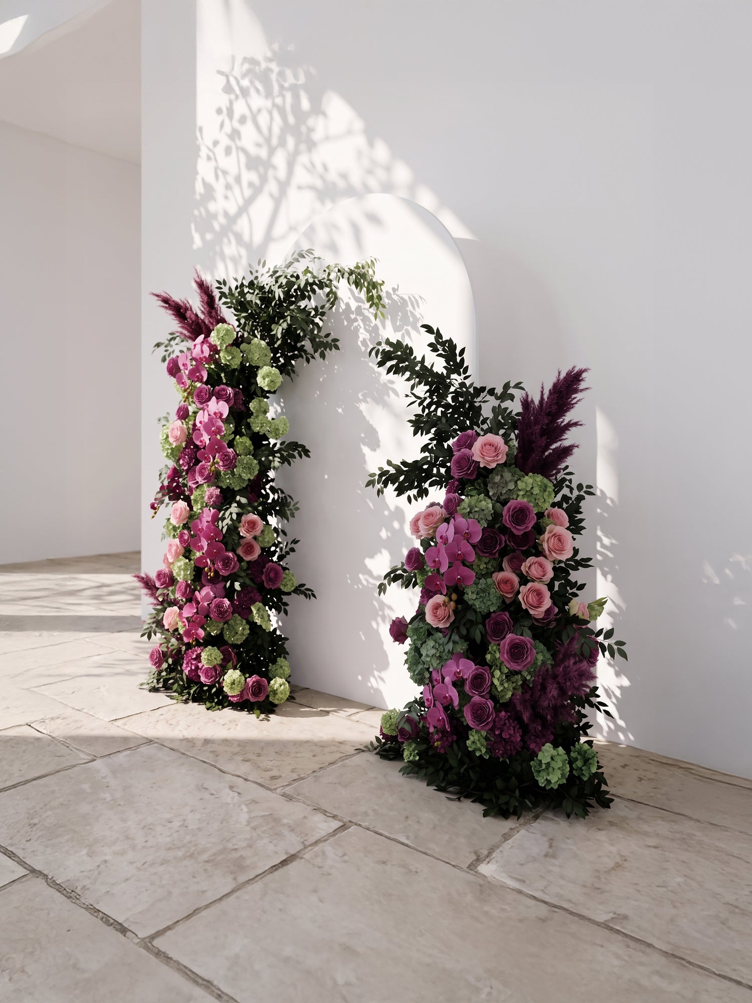 Arellyra: Wedding Background Arch Pillar Decorative Flower Row Excluding Frame — right view