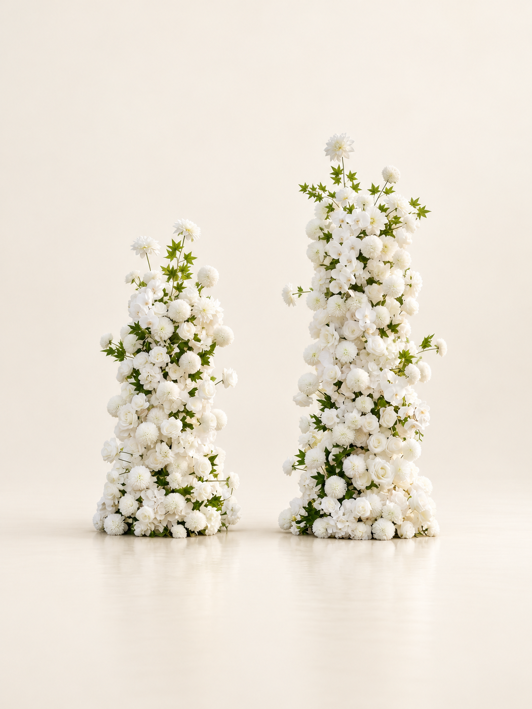 Sela: White&amp;Green Wedding Background Arch KT Backdrop Decorative Flower Row Excludes Frame
