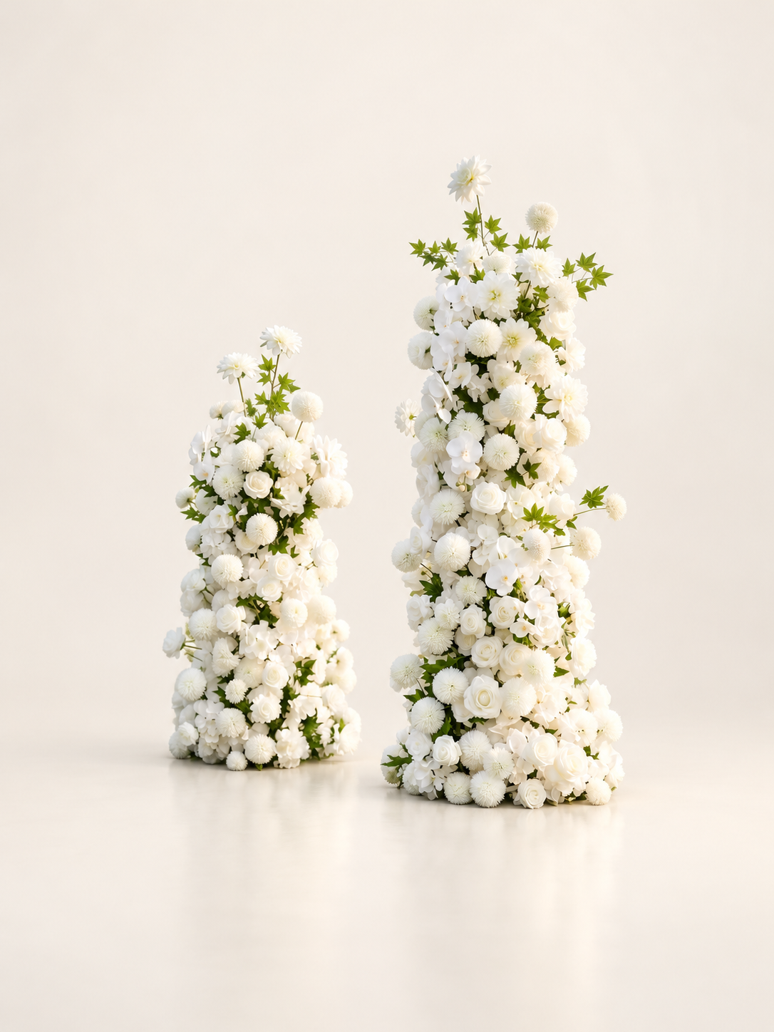 Sela: White&amp;Green Wedding Background Arch KT Backdrop Decorative Flower Row Excludes Frame