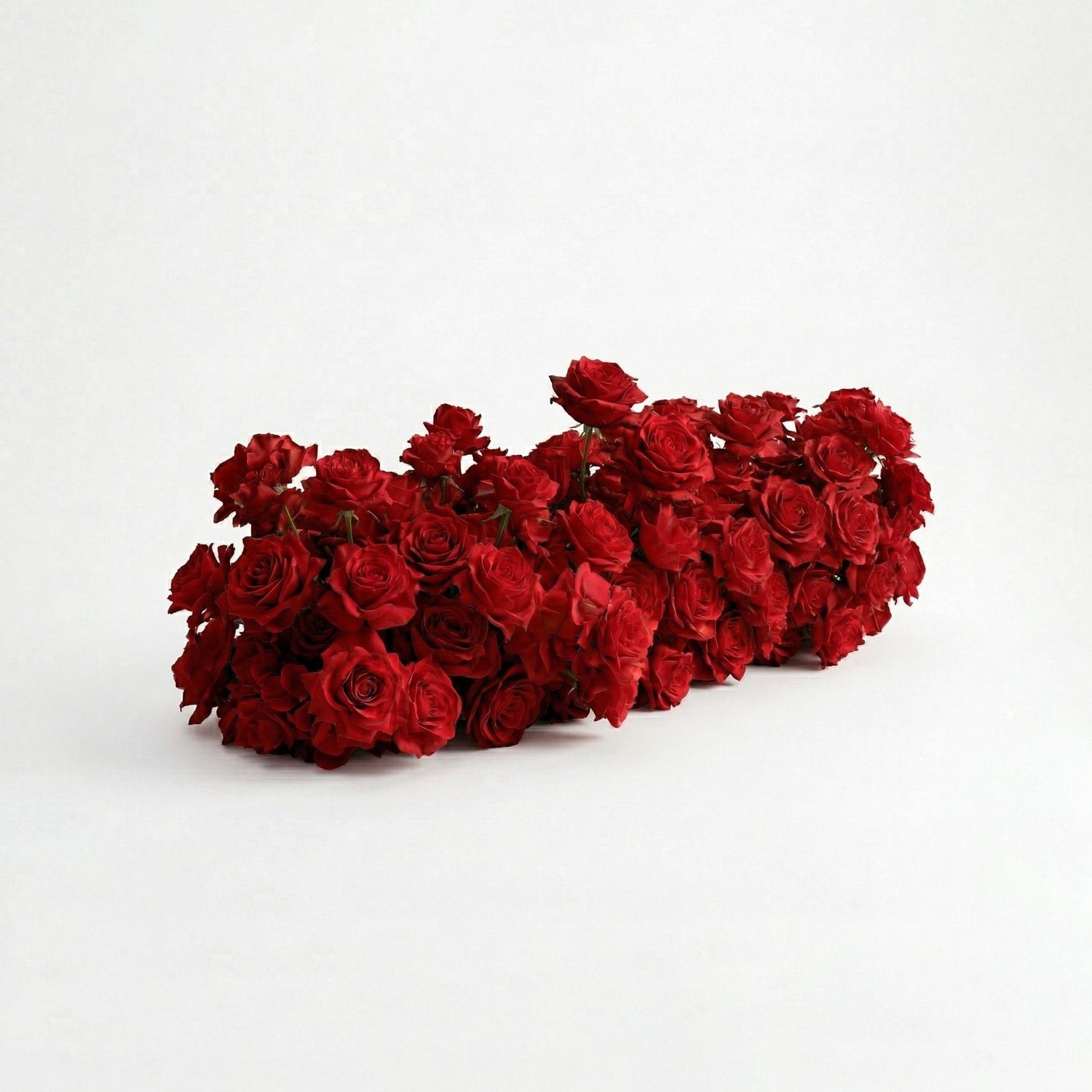 Auralis: 3D Romantic Crimson Heart-Shaped Artificial Floral Backdrop for Wedding &amp; Valentine&