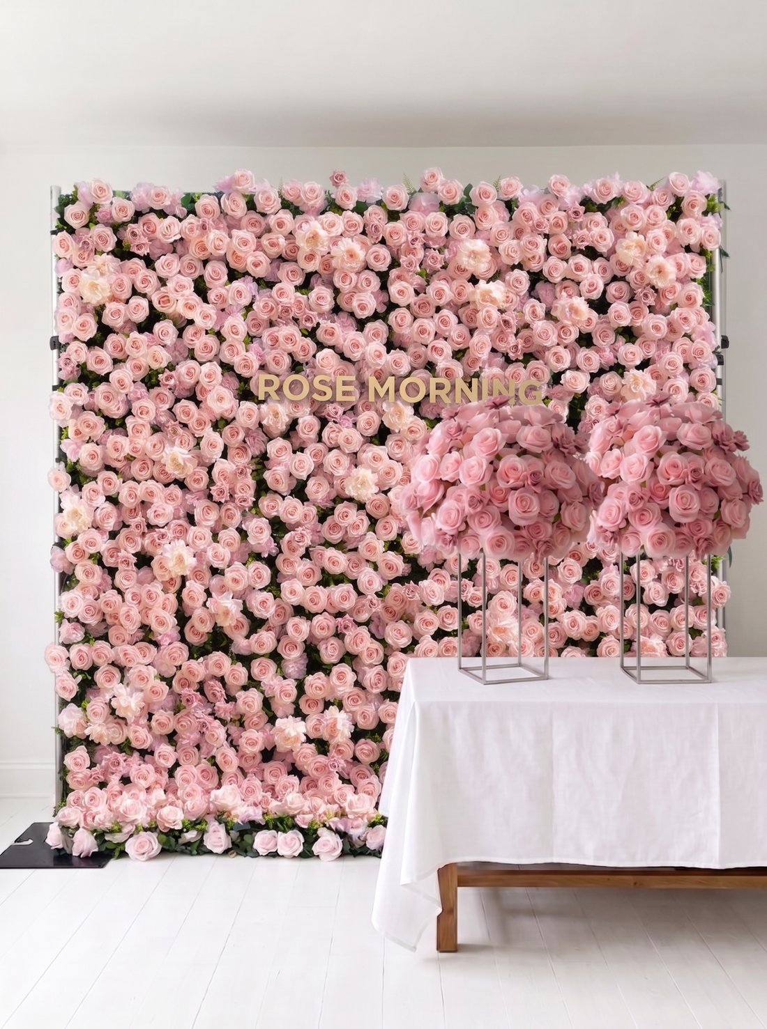 Aurelle: 3D Blush Pink Silk Rose Roll-Up Fabric Flower Wall for Wedding Parties &amp; Events