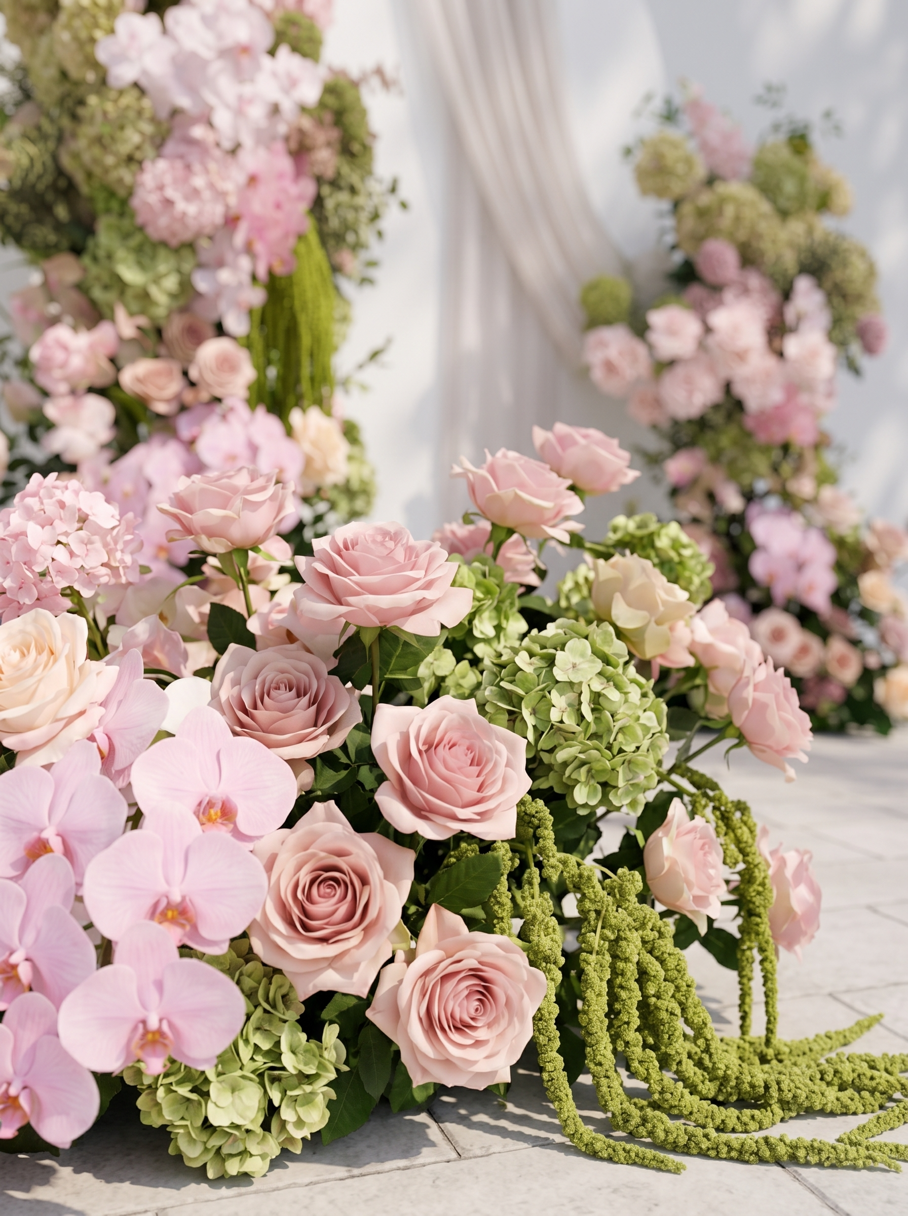 Aurliane: Wedding Full Floral Decor Set Arch Aisle Table Flower Arrangement for Romantic Weddings &amp; Proposals — floral detail