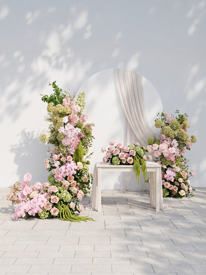 Aurliane: Wedding Full Floral Decor Set Arch Aisle Table Flower Arrangement for Romantic Weddings &amp; Proposals — front view
