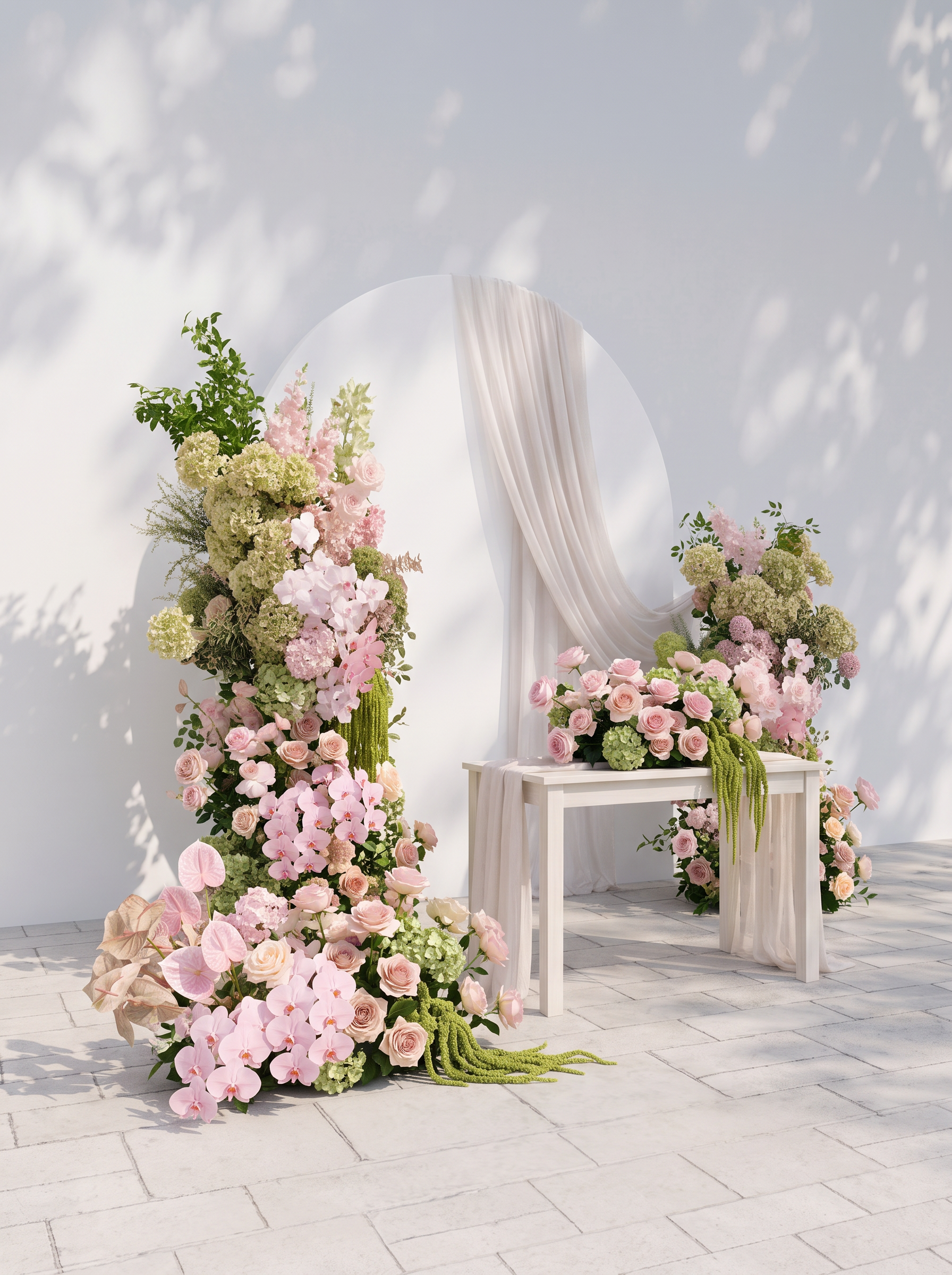 Aurliane: Wedding Full Floral Decor Set Arch Aisle Table Flower Arrangement for Romantic Weddings &amp; Proposals — left view