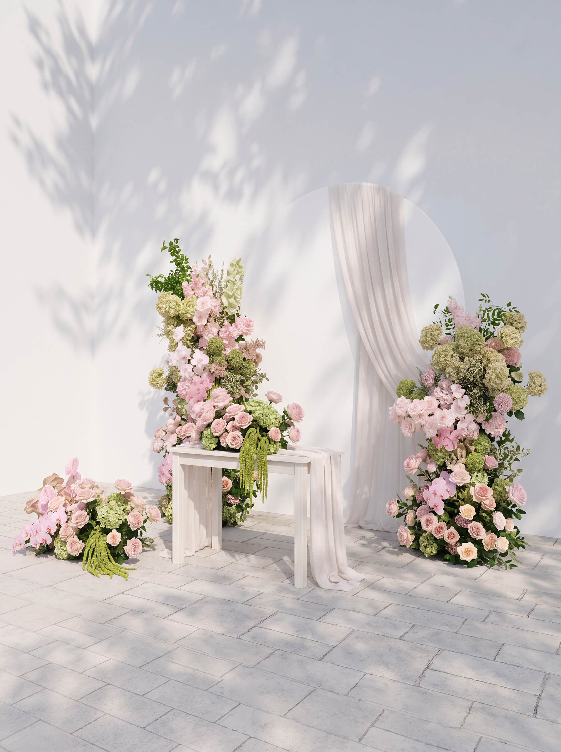 Aurliane: Wedding Full Floral Decor Set Arch Aisle Table Flower Arrangement for Romantic Weddings &amp; Proposals — right view