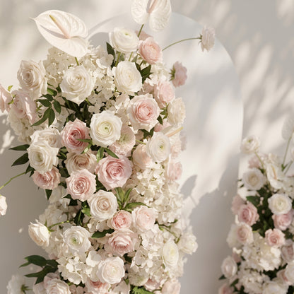 Pink White Rose Calla Lily Wedding Background Arch KT Board Decorative Flower Row Excludes Frame