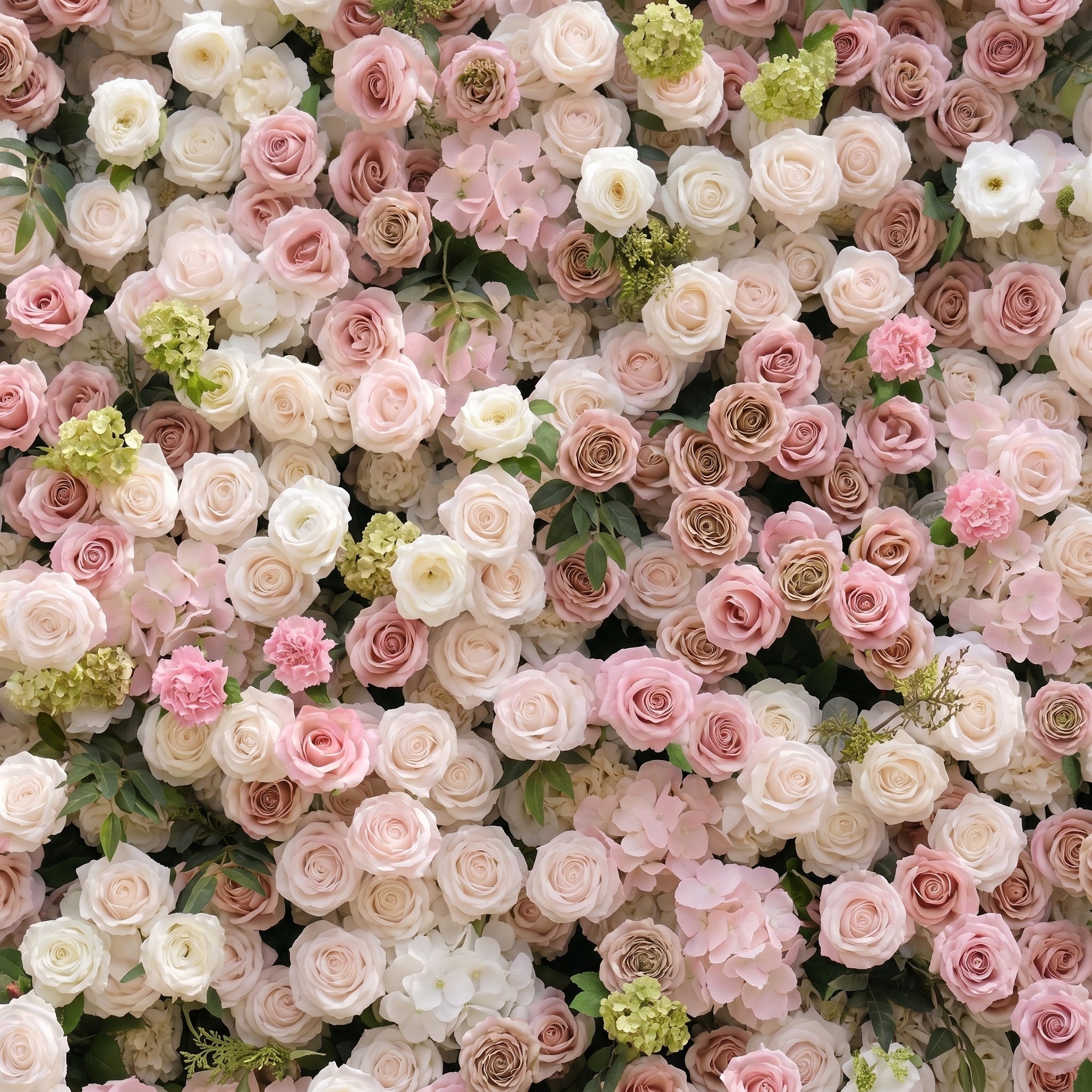 Aurorae: Luxury 4D Pink &amp; White Rose &amp; Orchid Silk Floral Wall with Lush Greenery Backdrop for Garden Weddings