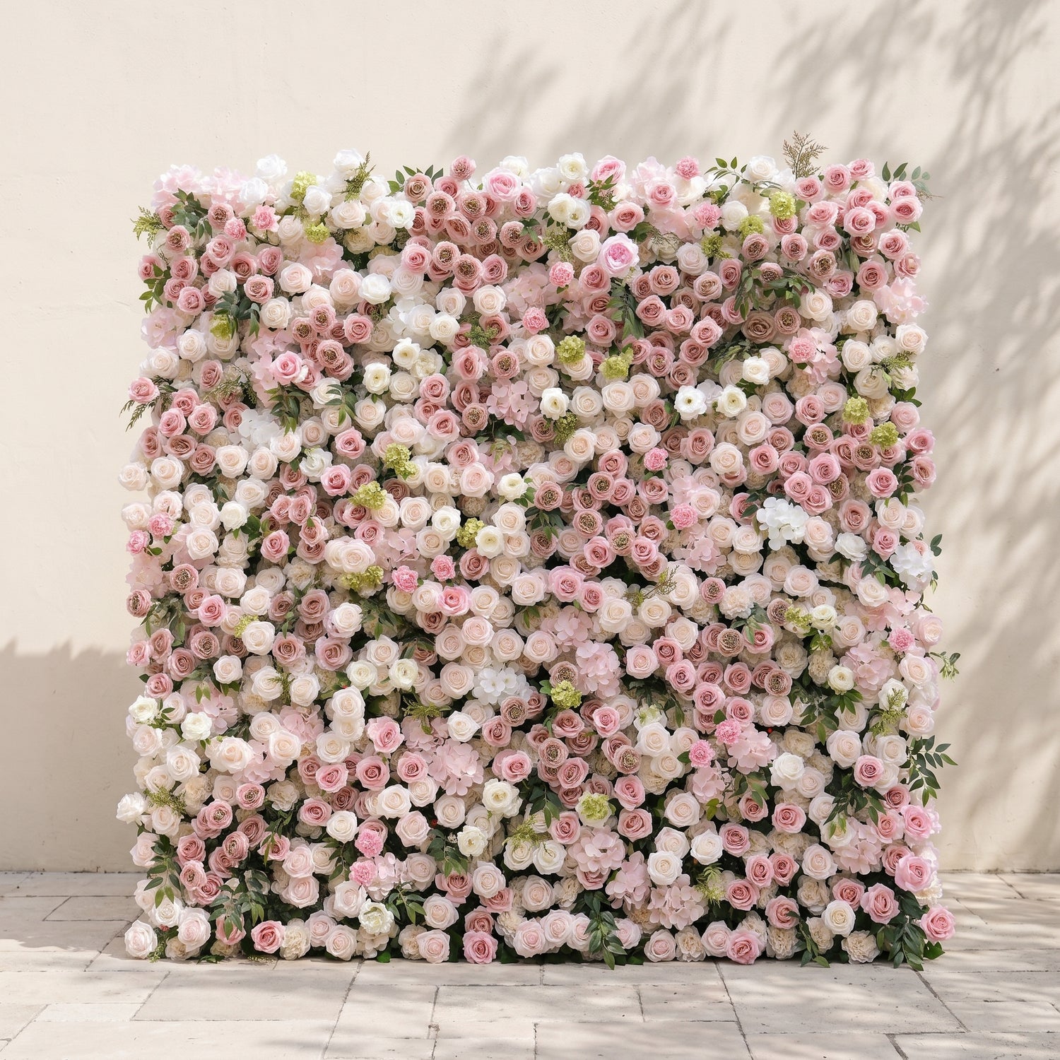 Aurorae: Luxury 4D Pink &amp; White Rose &amp; Orchid Silk Floral Wall with Lush Greenery Backdrop for Garden Weddings