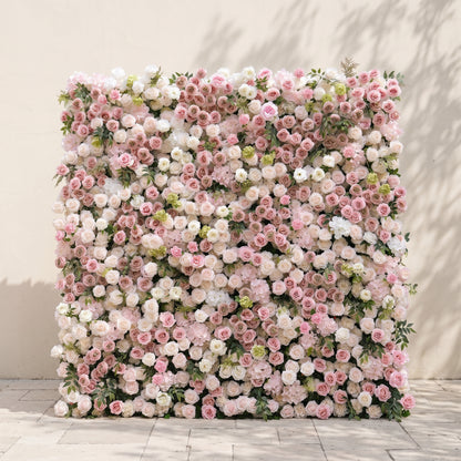 Aurorae: Luxury 4D Pink &amp; White Rose &amp; Orchid Silk Floral Wall with Lush Greenery Backdrop for Garden Weddings
