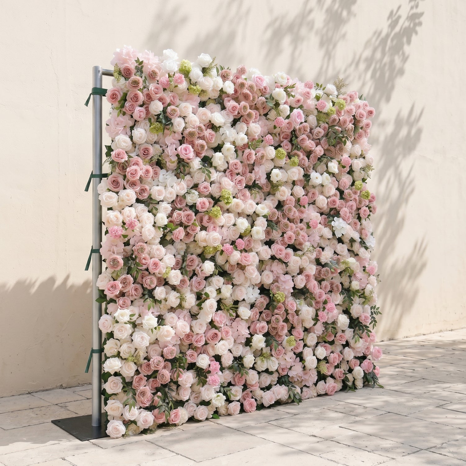 Aurorae: Luxury 4D Pink &amp; White Rose &amp; Orchid Silk Floral Wall with Lush Greenery Backdrop for Garden Weddings