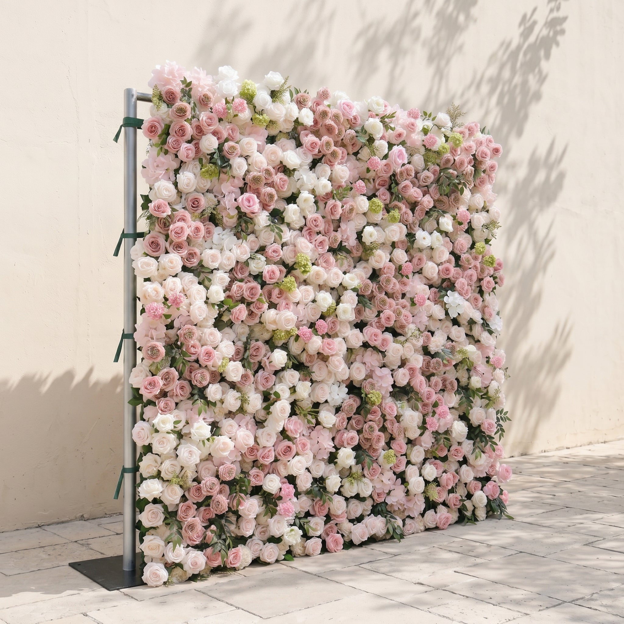 Aurorae: Luxury 4D Pink &amp; White Rose &amp; Orchid Silk Floral Wall with Lush Greenery Backdrop for Garden Weddings