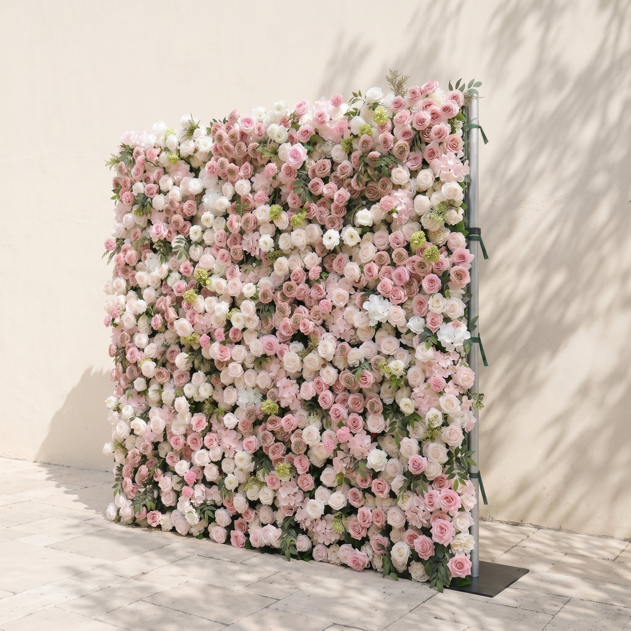Aurorae: Luxury 4D Pink &amp; White Rose &amp; Orchid Silk Floral Wall with Lush Greenery Backdrop for Garden Weddings