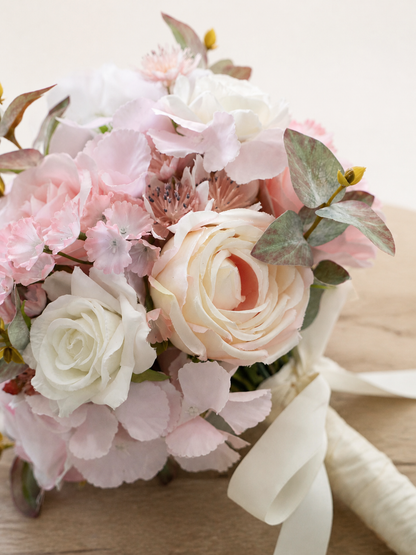 Avelisse-7″ Round Bridesmaids’ Bouquet In Blush Color(Set of 2)