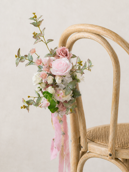 Avelisse-Wedding Chair Flower In Blush Color (Set of 2)