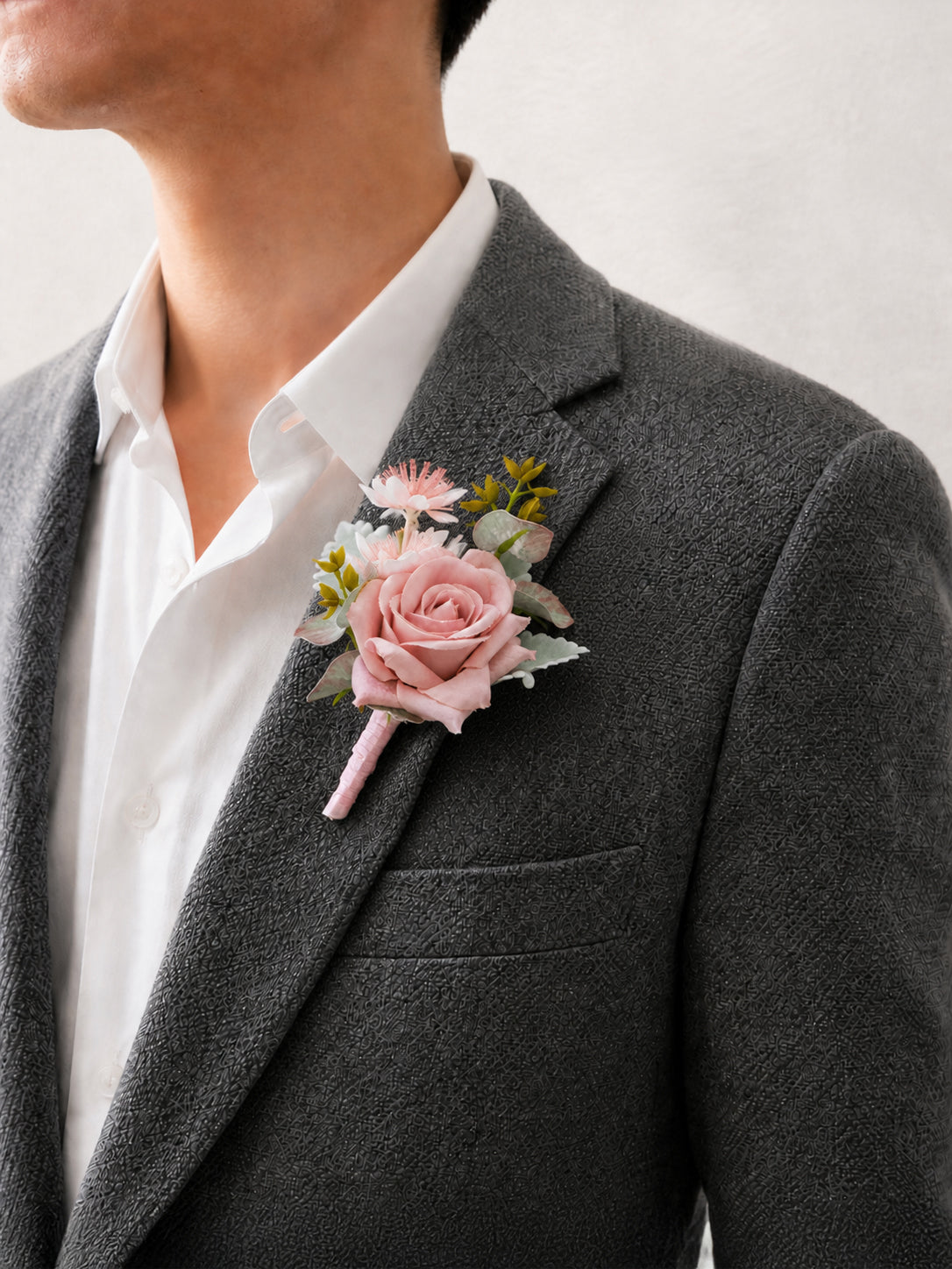 Seravelle-Groomsmen’s Corsage In Soft Blush(Set of 6)