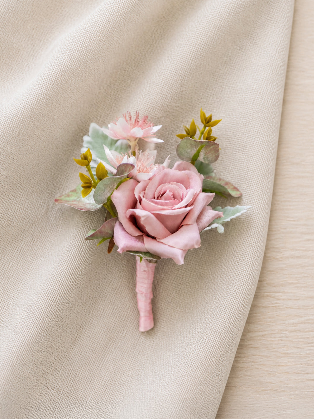 Seravelle-Groomsmen’s Corsage In Soft Blush(Set of 6)