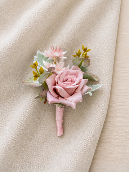Seravelle-Groomsmen’s Corsage In Soft Blush(Set of 6)