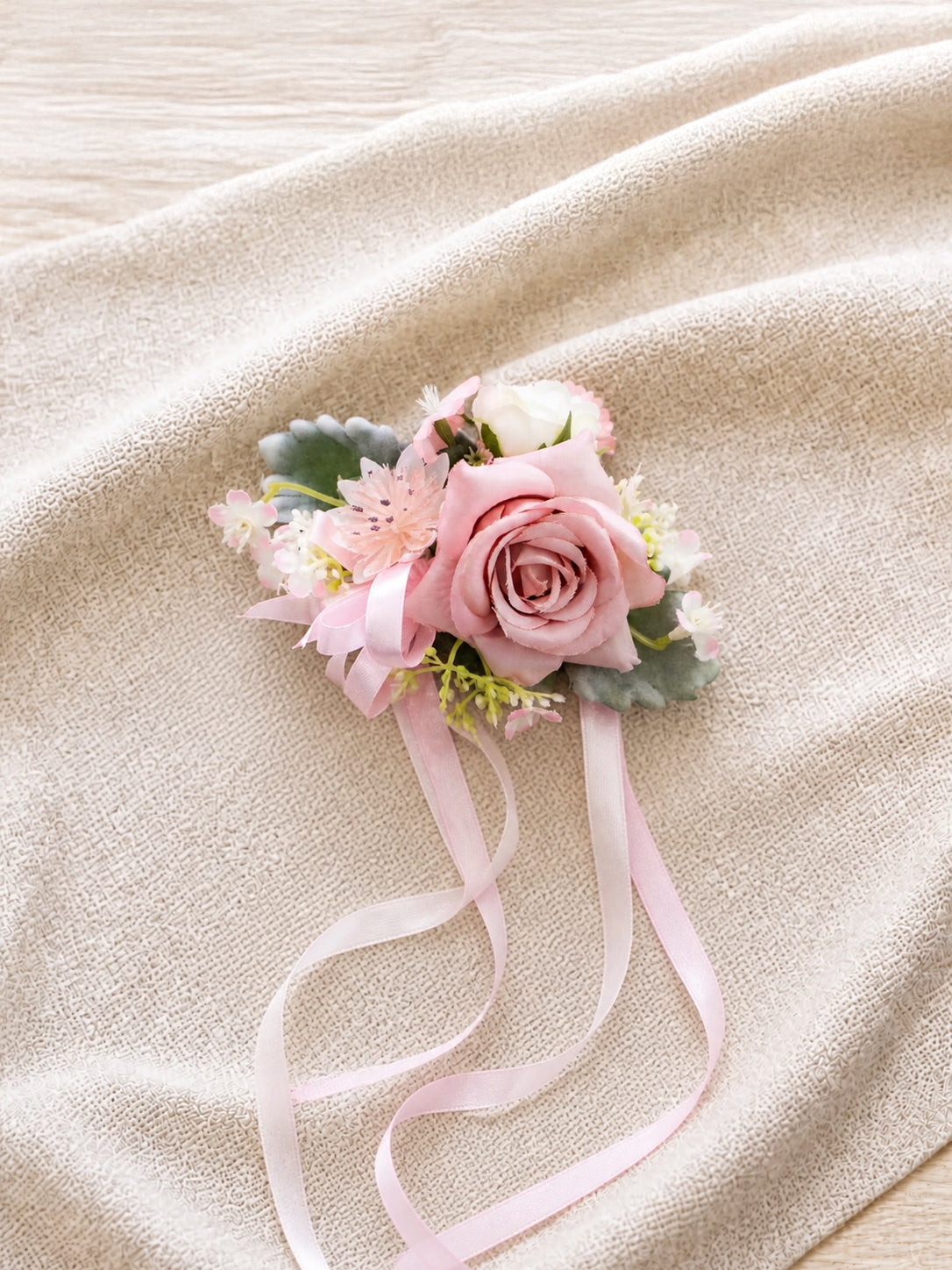 Avelisse-Wrist Corsage in Blush &amp; Cream(Set of 6)