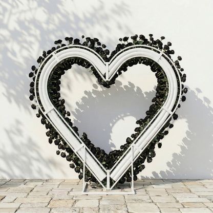 Avenya: Midnight Black Flower Heart Arch Decroation for Luxury Events &amp; Parties
