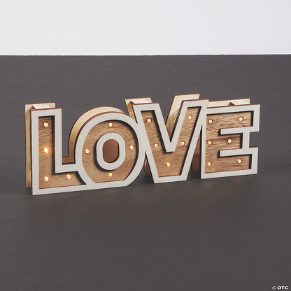 B017: Decoration Lights Rustic Love Marquee Sign Light Rose Morning