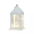 B037: White Metal Lantern with Flickering LED Fairy Lights Rose Morning