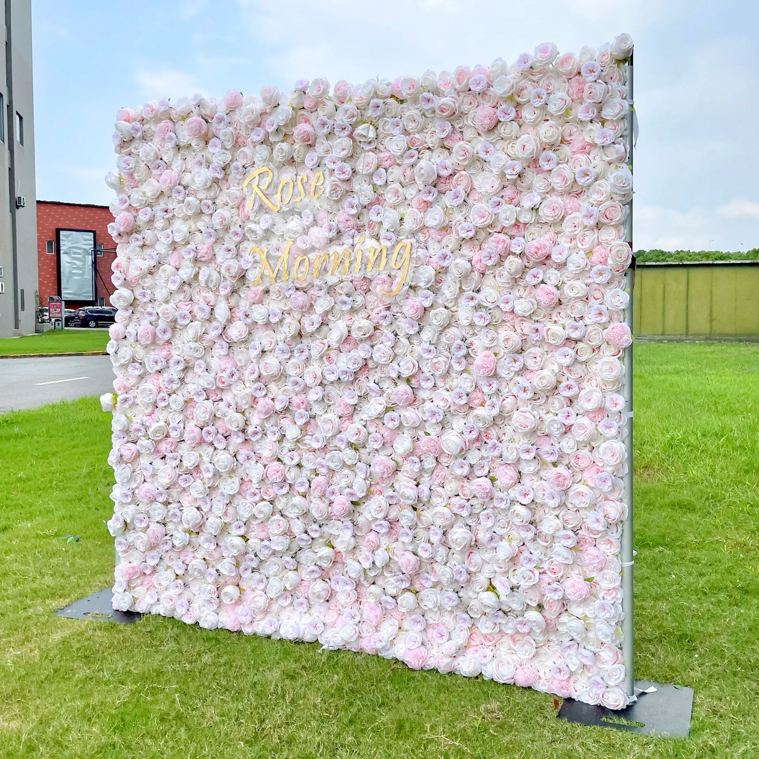 Baby：4D Fabric Artificial rolling up curtain flower wall (Ready to ship)