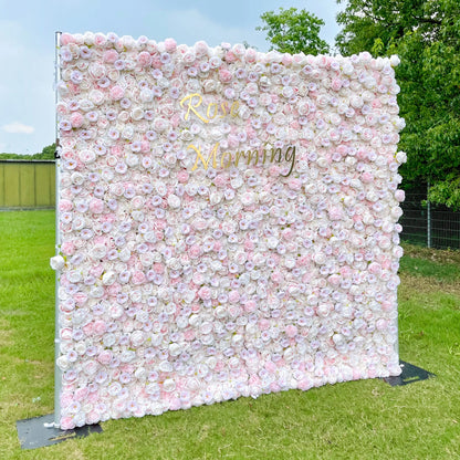 Baby：4D Fabric Artificial rolling up curtain flower wall (Ready to ship)