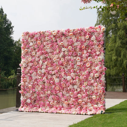 Barbie：3D Fabric Artificial rolling up curtain flower wall