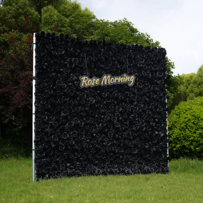 Black：4D Fabric Artificial rolling up curtain flower wall