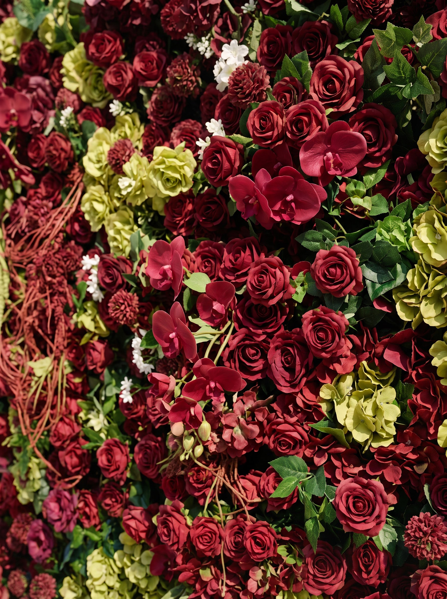 Brilena: 5D Fabric Artificial rolling up curtain flower wall