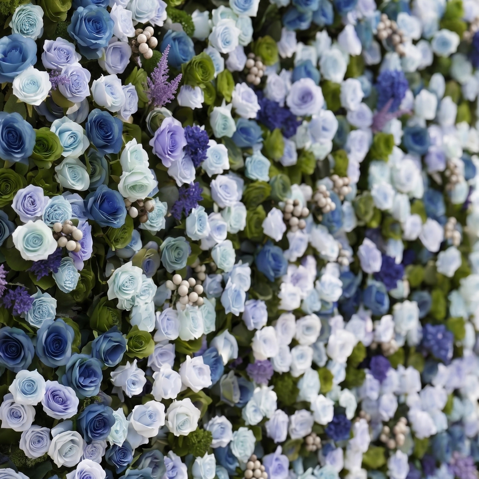 Brinavia:Luxury 5D Blue Flower Wall with Greenery Roll-Up Wedding Backdrop for Wedding and Event Decoration brinavia detail 3