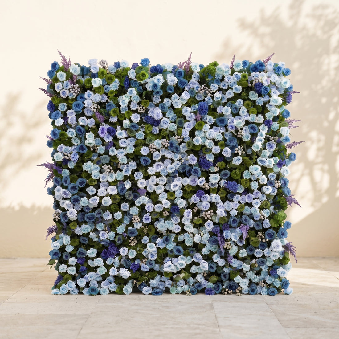 Brinavia:Luxury 5D Blue Flower Wall with Greenery Roll-Up Wedding Backdrop for Wedding and Event Decoration brinavia front