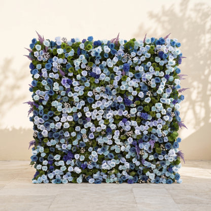 Brinavia:Luxury 5D Blue Flower Wall with Greenery Roll-Up Wedding Backdrop for Wedding and Event Decoration brinavia front