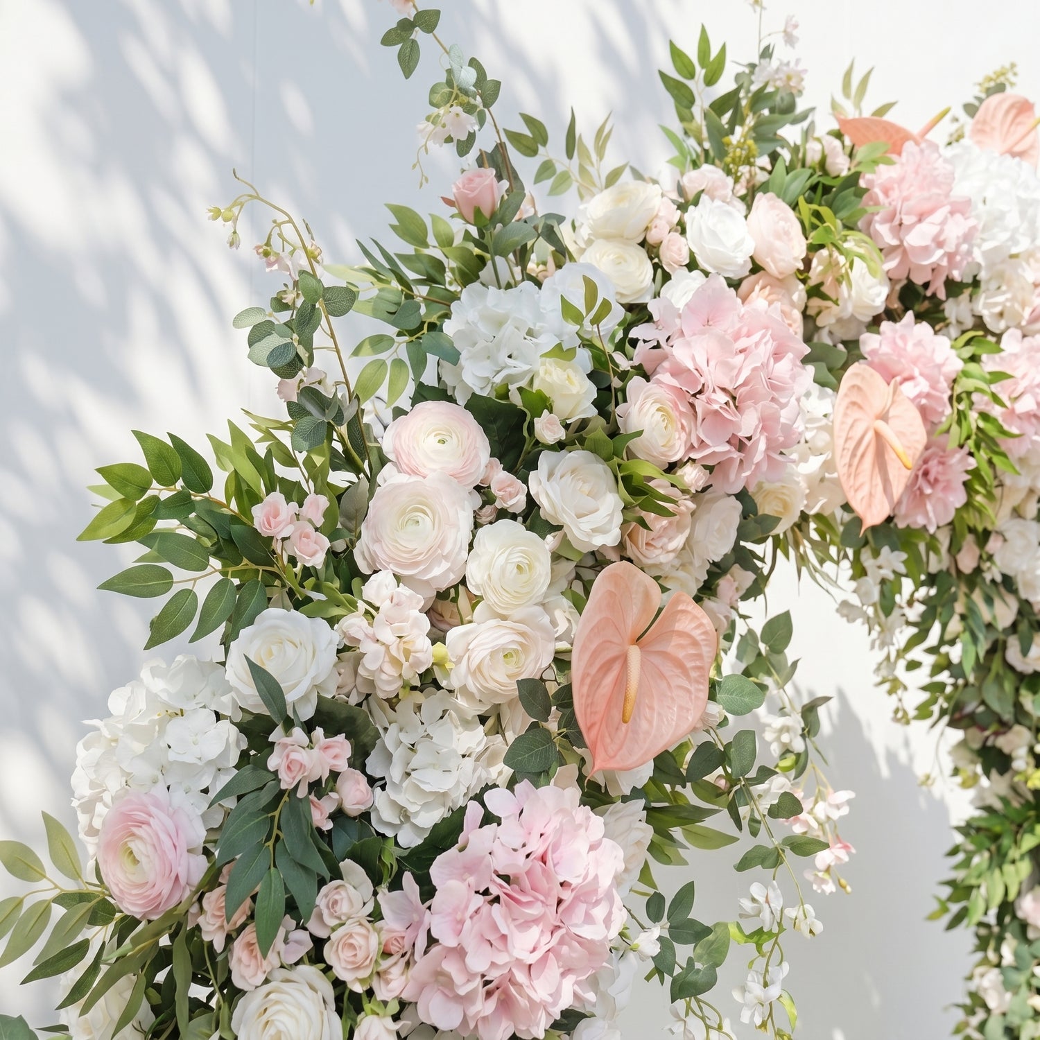 Brinvia: 2026 New White&amp;Pink Flower Arch with Greenery for Luxury Weddings&amp;Events Decor Incuding Frame brinvia detail 1